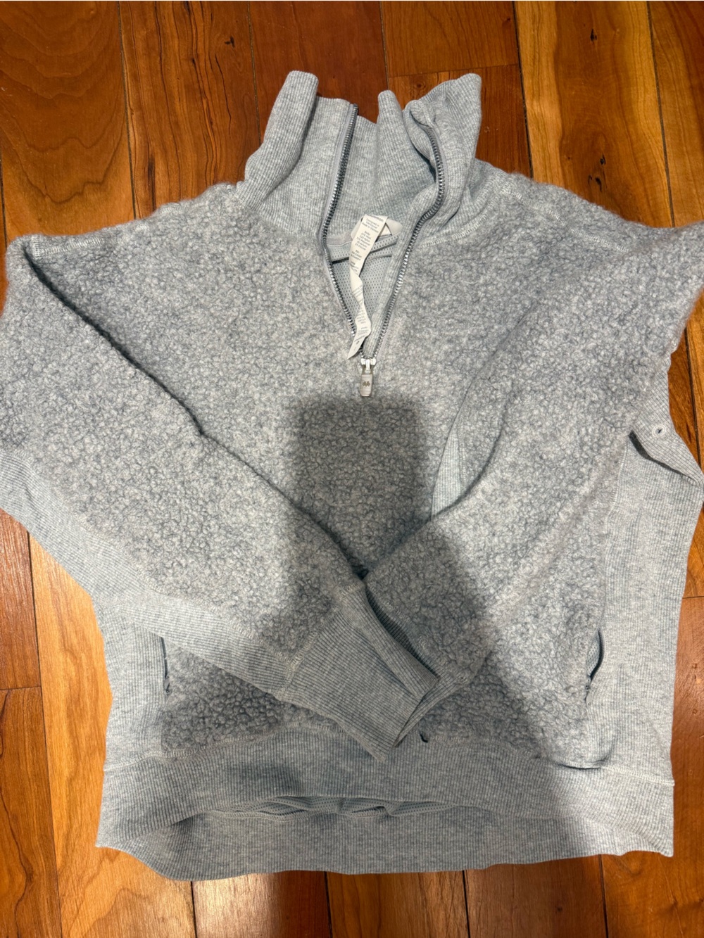 Lululemon Light Gray Sherpa-Lined Zip Sweatshirt
